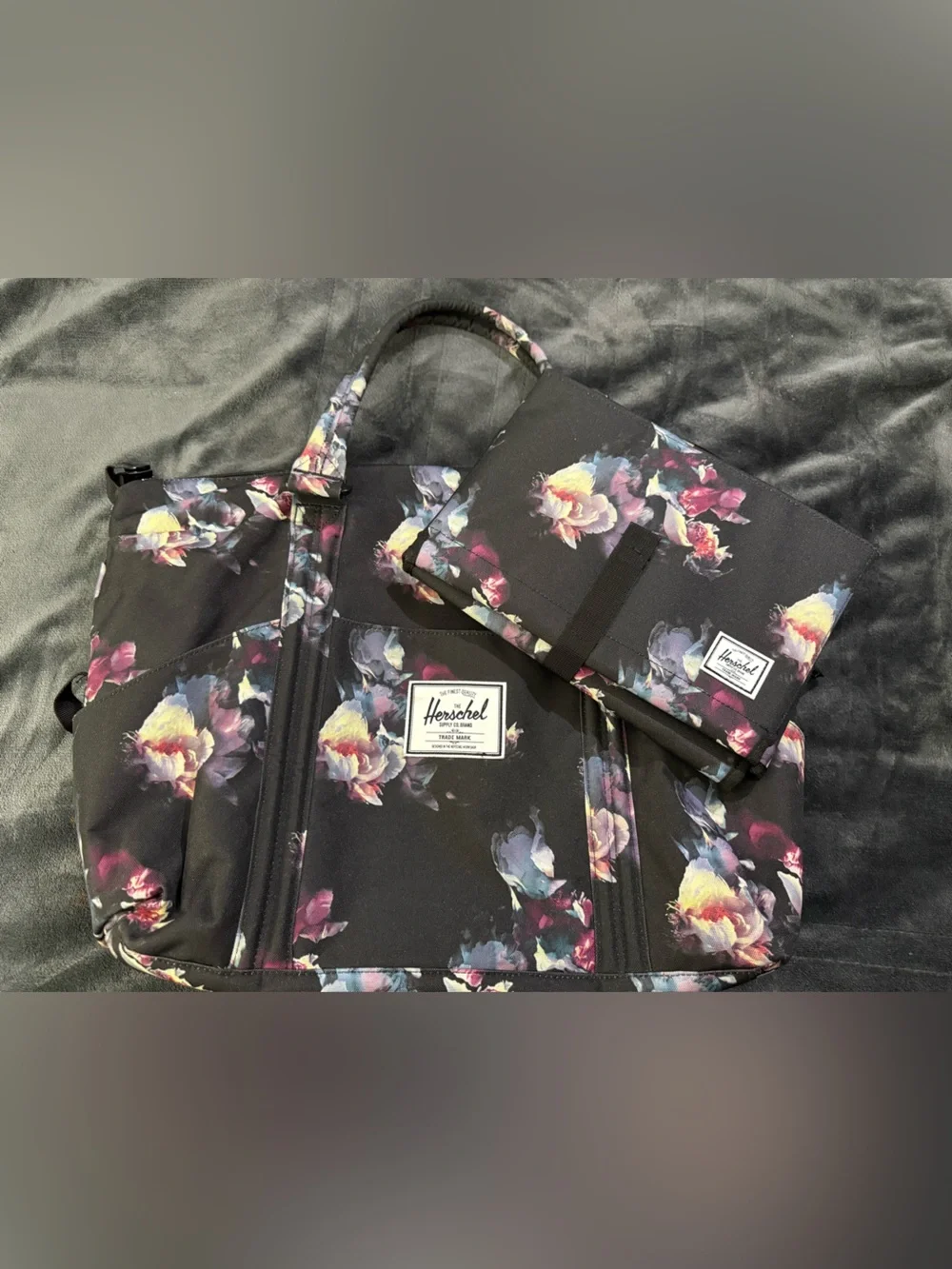 Herschel Floral Diaper Bag + Changing Pad